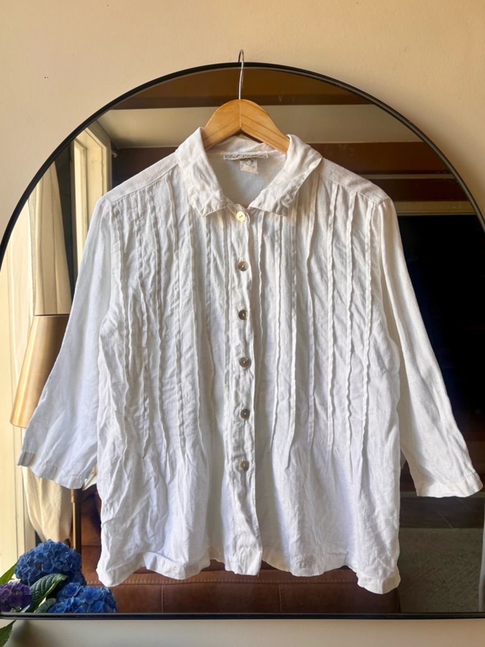 VINTAGE | COD COTTON Linen button up | size small